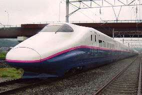 Bullet train Hayate unveiled to media